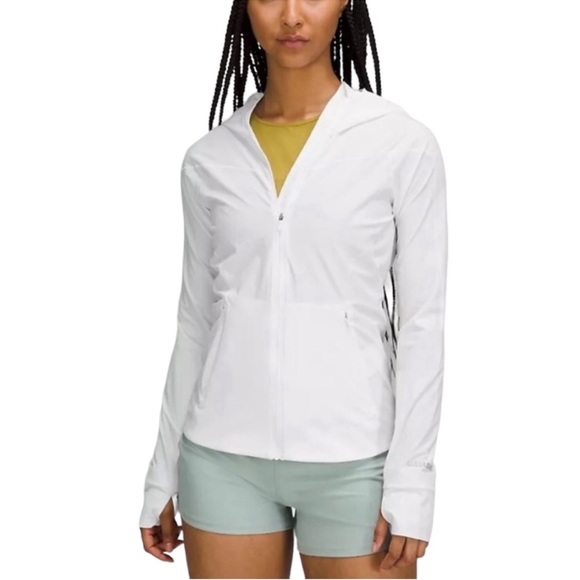 lululemon athletica Jackets & Blazers - Lululemon Mist Over Windbreaker White Jacket Size 6 Like New
